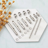 260pcs Stainless Steel Crimp End Beads Clasp Buckles DIY Jewelry Making