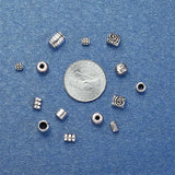 260pcs Tibetan Alloy Tube Spacer Beads Mixed Antique Silver for Jewelry Making