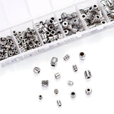 260pcs Tibetan Alloy Tube Spacer Beads Mixed Antique Silver for Jewelry Making