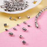 260pcs Tibetan Style Alloy Spacer Beads Antique Silver DIY Mixed Large Hole