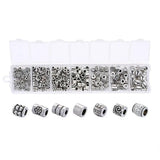 260pcs Tibetan Style Alloy Spacer Beads Antique Silver DIY Mixed Large Hole