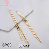 24K Plated Brass Chain Tassel Charms Diy Jewelry Findings