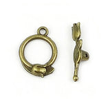 Antique Bronze Tulip O Toggle Clasps for Bracelets
