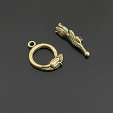Antique Bronze Tulip O Toggle Clasps for Bracelets