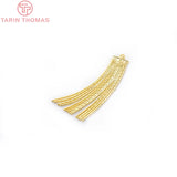 4PCS 47MM 24K Brass Chain Tassel Charms Pendants Jewelry Making Supplies