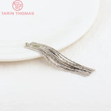 4PCS 47MM 24K Brass Chain Tassel Charms Pendants Jewelry Making Supplies
