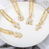A-Z Letters Pendant Necklace Zircon English Alphabet Initials Hip-hop Jewelry