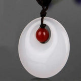 26MM Natural jade ring pendant Lucky Rope Necklace Fancy Christmas
