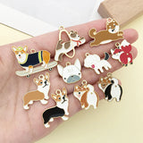 26PCS Mixed Enamel Dog Charms Animal Pendants Necklace Accessory