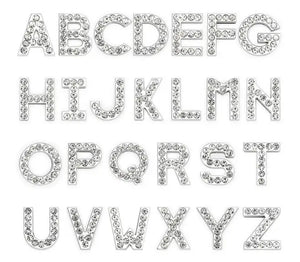 26PCS Bling Slide Letter for 18mm Leather Wristband DIY Charms