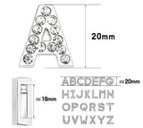 26PCS Bling Slide Letter for 18mm Leather Wristband DIY Charms