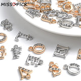 26Pcs A-Z Letter Rhinestone Alphabet Pendants Jewelry Making DIY Bracelet