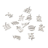 26Pcs Stainless Steel Letter A~Z Pendants For Easter Theme Jewelry Making