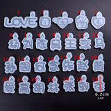 Chinese Character Pendant Keychain Mold Resin Casting A0NF