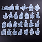 26Pcs Chinese Character Pendant Keychain Mold Resin Casting Mold