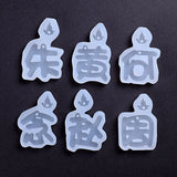 26Pcs Chinese Pendant Keychain Mold Chinese Surname Resin Casting Mold