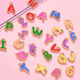 26Pcs Colorful A-Z Alphabet Pendant Charms Double Side Letter Beads