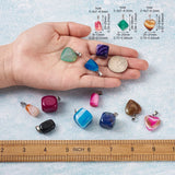 26Pcs Stone Pendants with Steel Bails for Necklace Jewelry