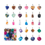 26Pcs Stone Pendants with Steel Bails for Necklace Jewelry