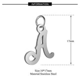 26Pcs Stainless Steel A to Z Initials Pendants Little Letters Alphabet Charms