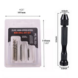 26Pcs Hand Drill Bits Set Pin Vise Woodworking Hand Mini Drill