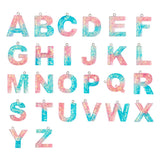 26Pcs Letters Epoxy Resin Pendants Charms for DIY Jewelry Making