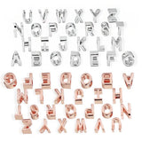 26Pcs Silver Rose English Letter A-Z Charm Beads For Bracelet Necklace