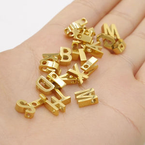 26Pcs Metal Big Hole Alphabet Beads Necklace Pendant A-Z Findings