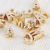 26Pcs Metal Big Hole Alphabet Beads Necklace Pendant A-Z Findings