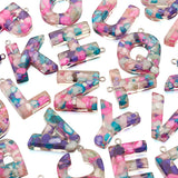 26Pcs/Set Colorful Resin Letters Pendants Initials A~Z Charms DIY Jewelry