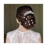 Wedding Hair Comb Faux Pearl Crystal Hair Side Comb Clips