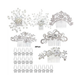 Wedding Hair Comb Faux Pearl Crystal Hair Side Comb Clips
