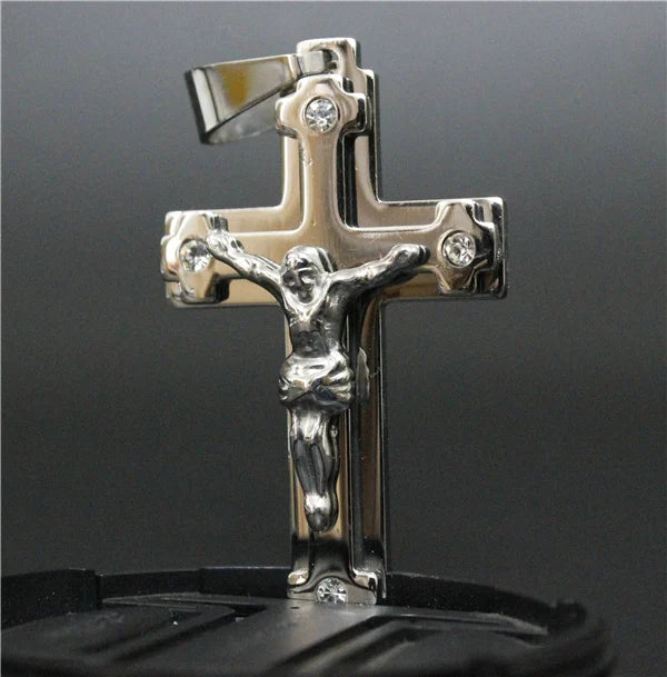 26g Big Cross Pendant Mens Jewelry Accessories 3 layers Cross Jesus Pendant