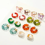 26mm Resin Twist Hoop Earrings Transparent Cuff Earrings Minimalist Jewelry