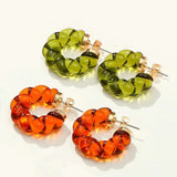 26mm Resin Twist Hoop Earrings Transparent Cuff Earrings Minimalist Jewelry