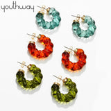 26mm Resin Twist Hoop Earrings Transparent Cuff Earrings Minimalist Jewelry
