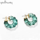 26mm Resin Twist Hoop Earrings Transparent Cuff Earrings Minimalist Jewelry