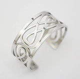 26mm Width Hollow Bangles Silver Women Stainless Steel Jewelry
