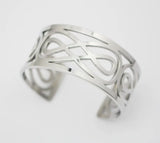 26mm Width Hollow Bangles Silver Women Stainless Steel Jewelry