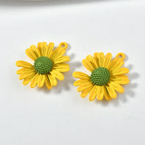 26mm Flowers Alloy Spray Paint Charms for DIY Jewelry