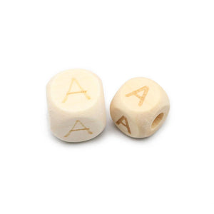 26pcs 10/12mm Square Wood Bead Laser Eco Wooden Loose Beads For Jewelry