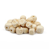 26pcs 10/12mm Square Wood Bead Laser Eco Wooden Loose Beads For Jewelry
