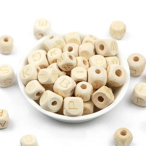 26pcs 10/12mm Square Wood Bead Laser Eco Wooden Loose Beads For Jewelry