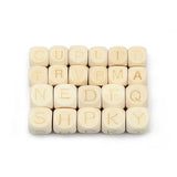 26pcs 10/12mm Square Wood Bead Laser Eco Wooden Loose Beads For Jewelry