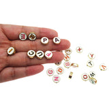 26pcs 10mm Alphabet Letter Double Face Enamel Charms Multicolour P