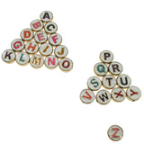 26pcs 10mm Alphabet Letter Double Face Enamel Charms Multicolour P
