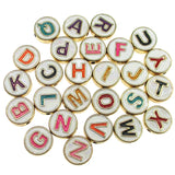 26pcs 10mm Alphabet Letter Double Face Enamel Charms Multicolour P