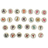 26pcs 10mm Alphabet Letter Double Face Enamel Charms Multicolour P