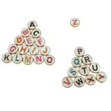 26pcs 10mm Alphabet Letter Double Face Enamel Charms Multicolour P