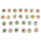 26pcs 10mm Alphabet Letter Double Face Enamel Charms Multicolour P